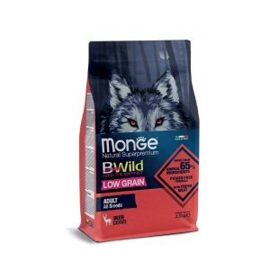 غذای خشک سگ مونژه بی وایلد کم غلات با طعم گوزن 12 کیلوگرم